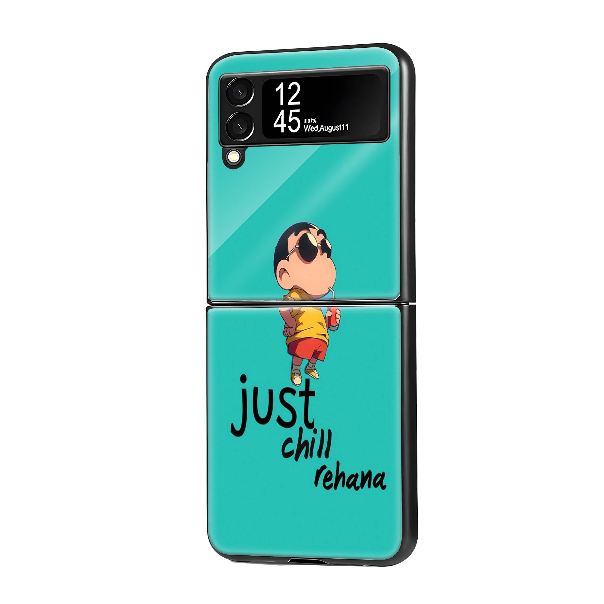 Crayon Shinchan Samsung Z Flip Glass Case image 0 Main image