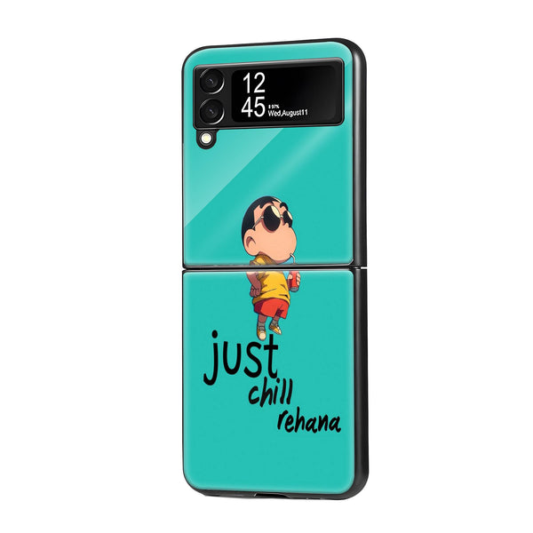 Crayon Shinchan Samsung Z Flip Glass Case image 0