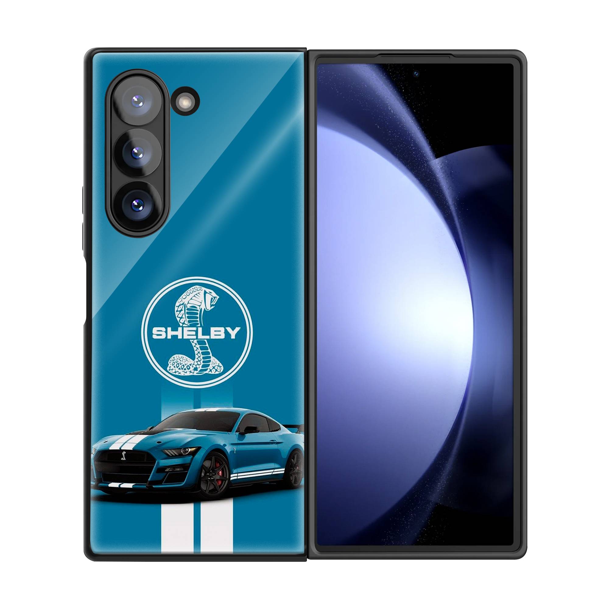 Blue Shelby Samsung Z Fold Glass Case image 2