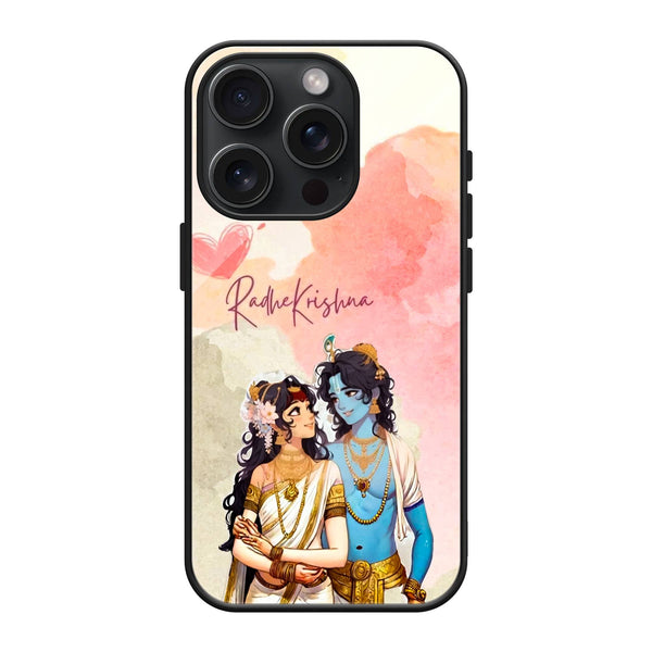 Radha-Krishna Heart Glass Case image 0