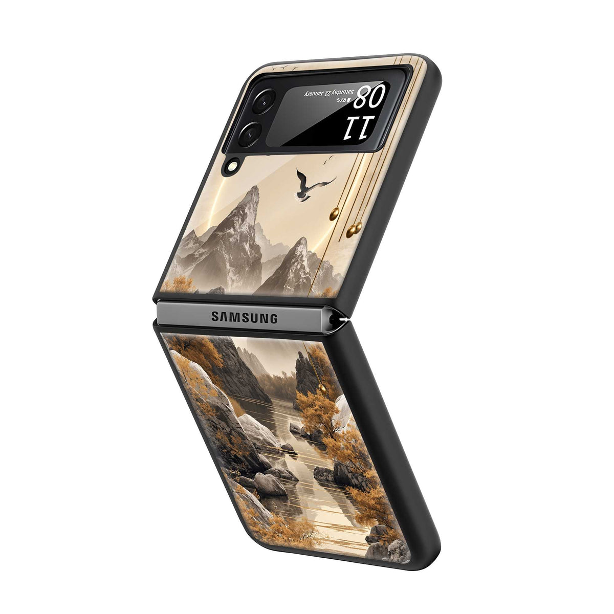 Abstract Earth Samsung Z Flip Glass Case