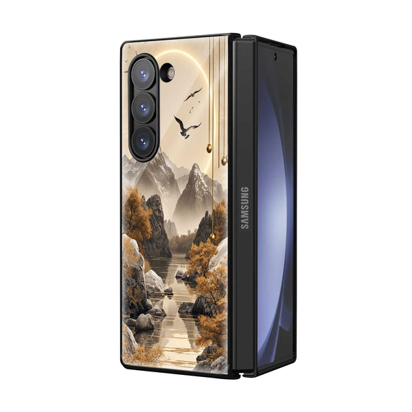 Abstract Earth Samsung Z Fold Glass Case