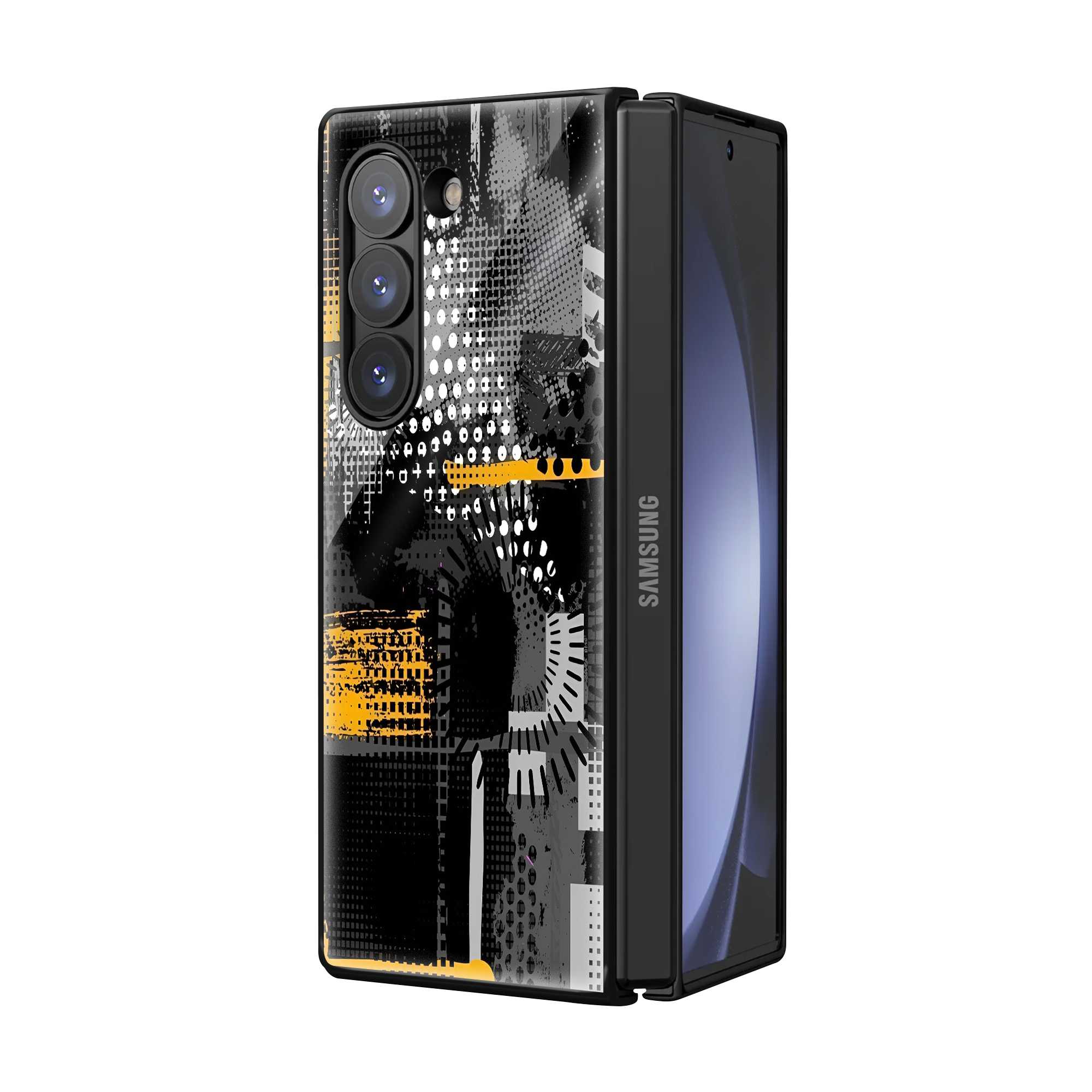Abstract Pulse Samsung Z Fold Glass Case