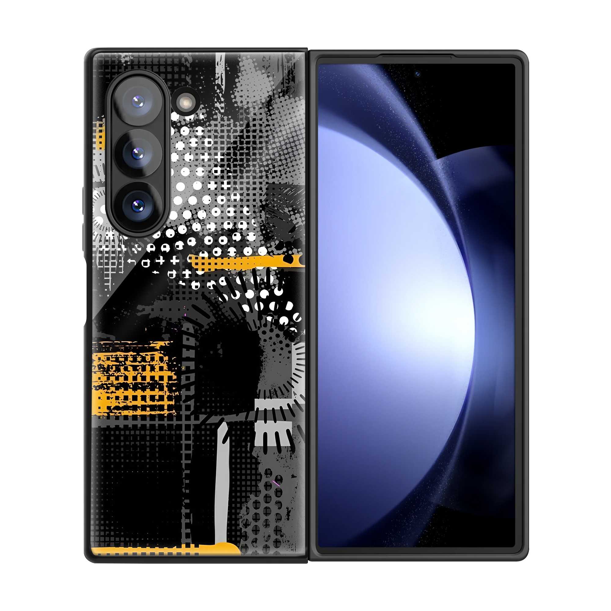 Abstract Pulse Samsung Z Fold Glass Case