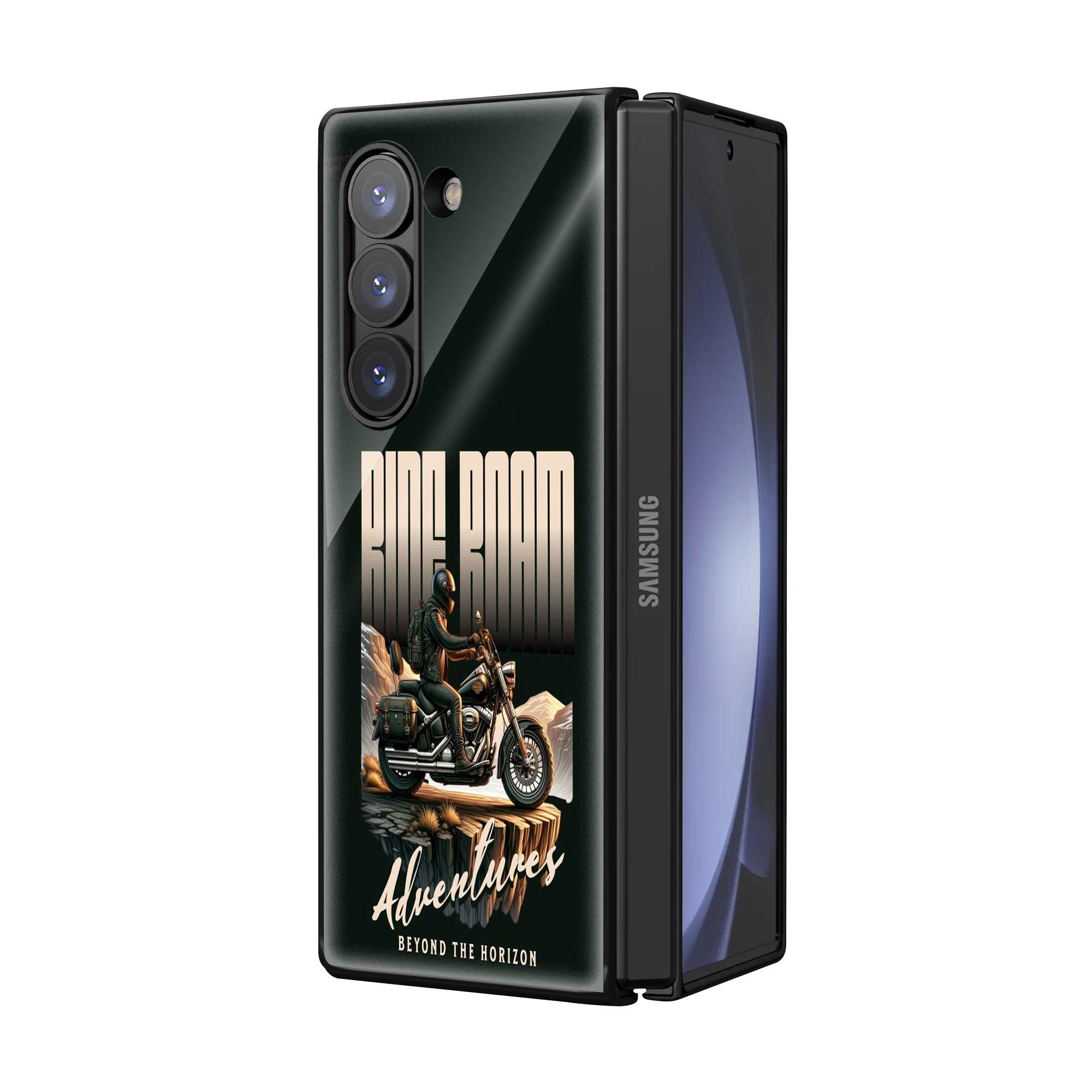 Adventure Rider Samsung Z Fold Glass Case