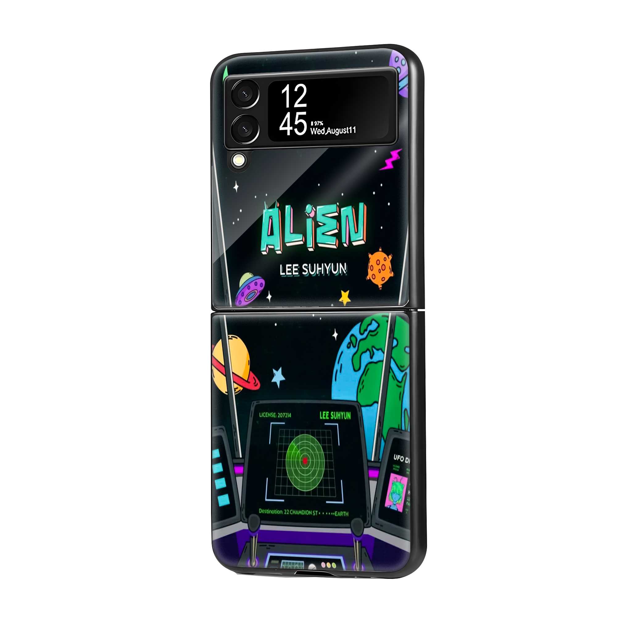 Alien Command Samsung Z Flip Glass Case