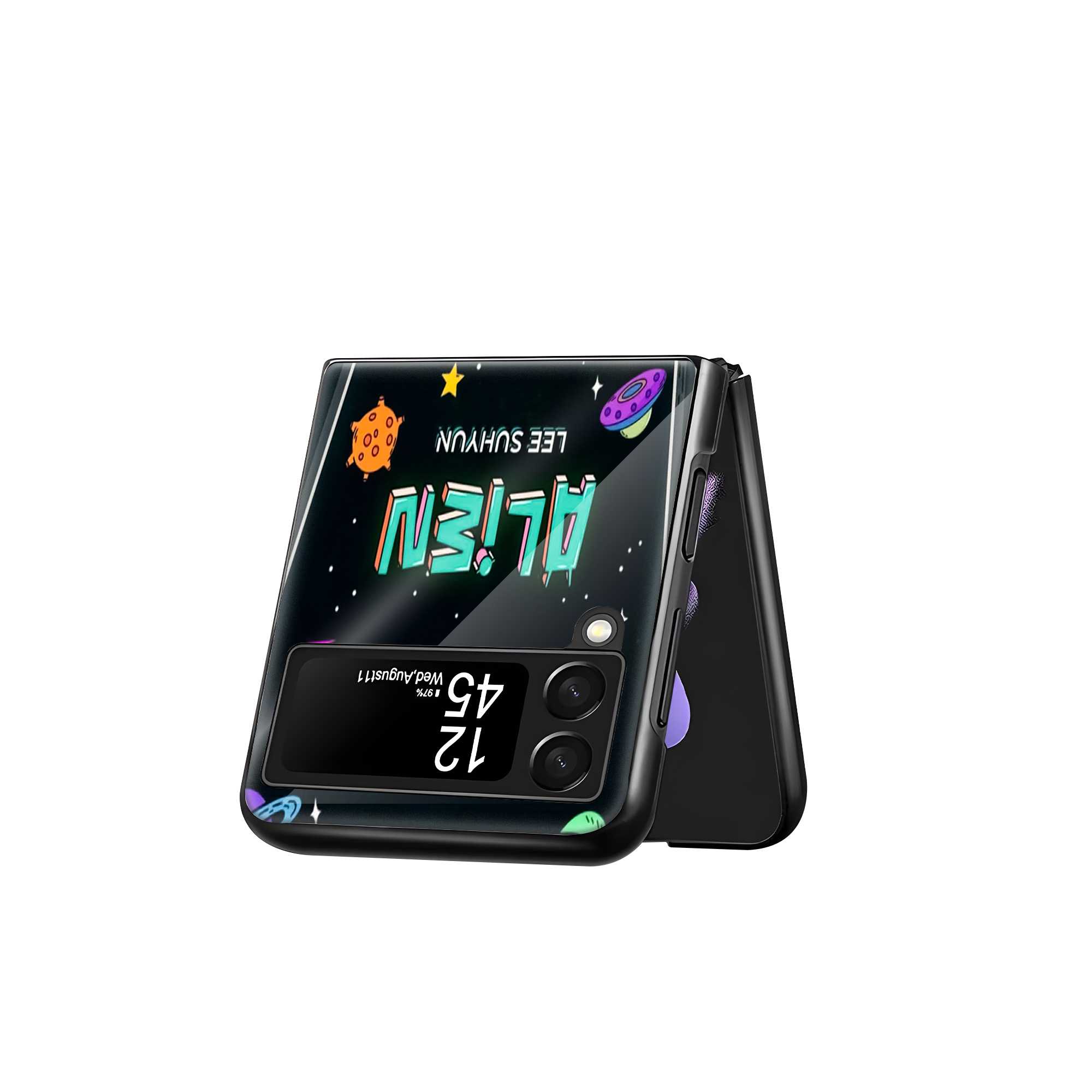 Alien Command Samsung Z Flip Glass Case