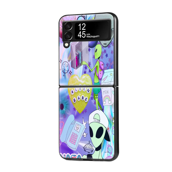 Alien Vibes Samsung Z Flip Glass Case