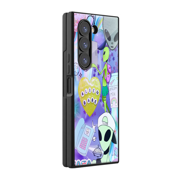 Alien Vibes Samsung Z Fold Glass Case