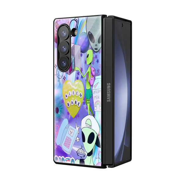 Alien Vibes Samsung Z Fold Glass Case
