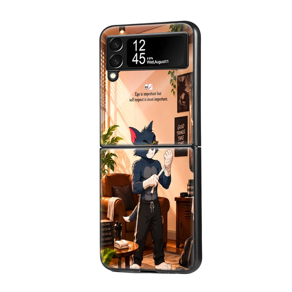 Alpha Tom Samsung Z Flip Glass Case