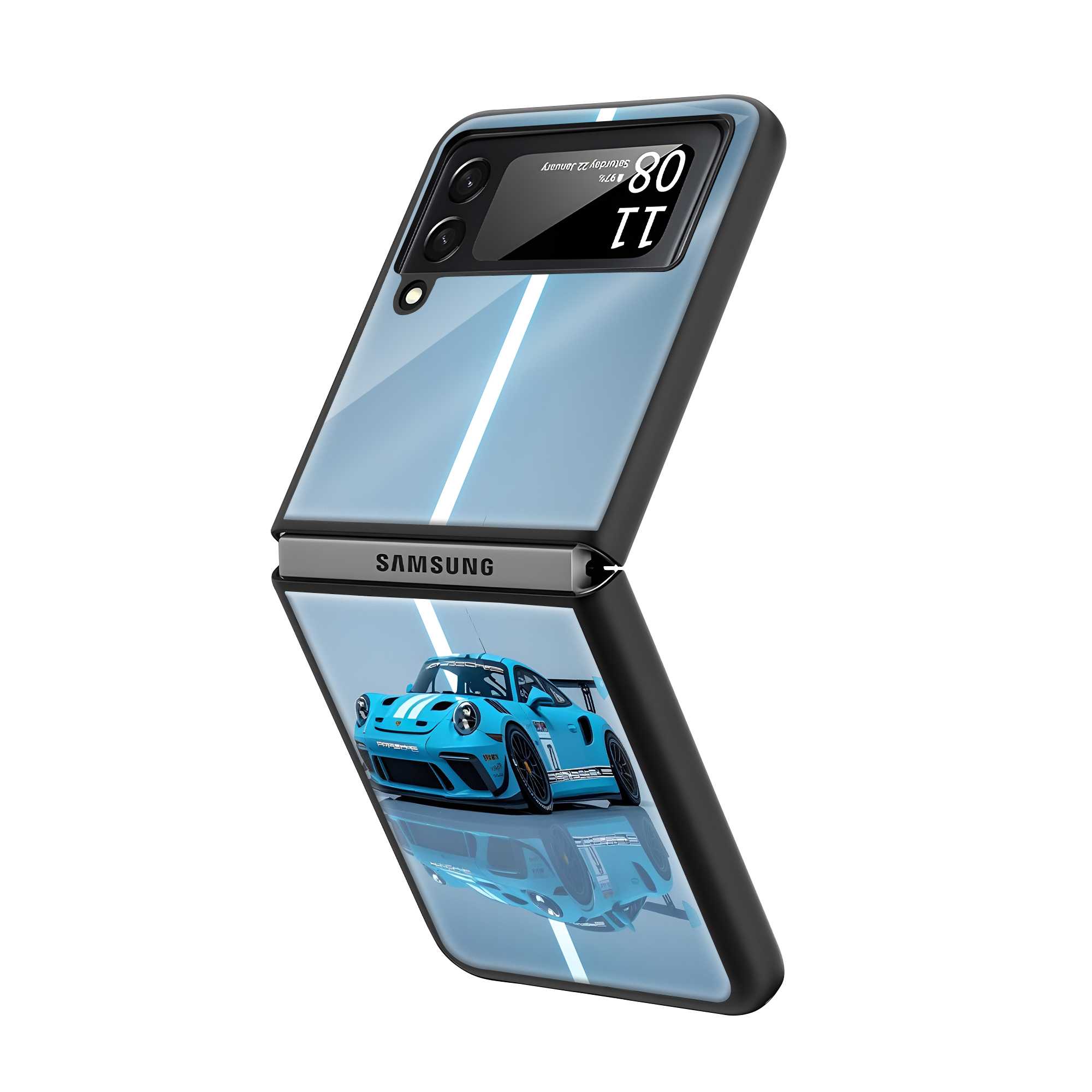 Apex Blue Samsung Z Flip Glass Case