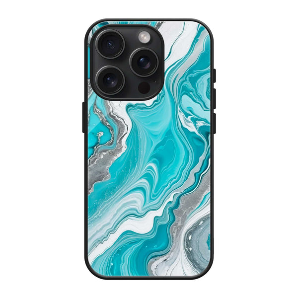 Aqua Marble Glass Case