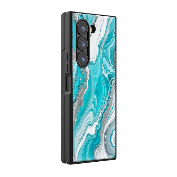 Aqua Marble Samsung Z Fold Glass Case