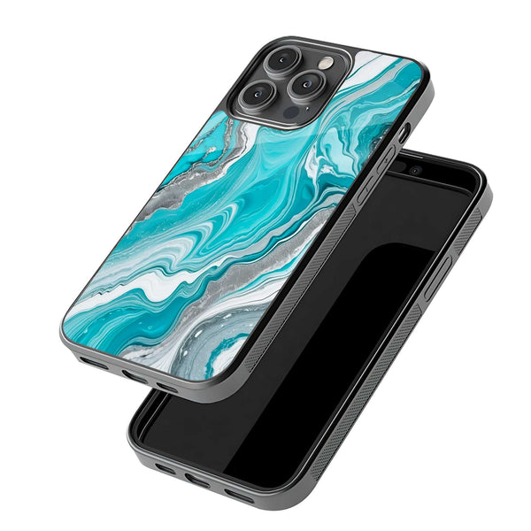 Aqua Marble Glass Case