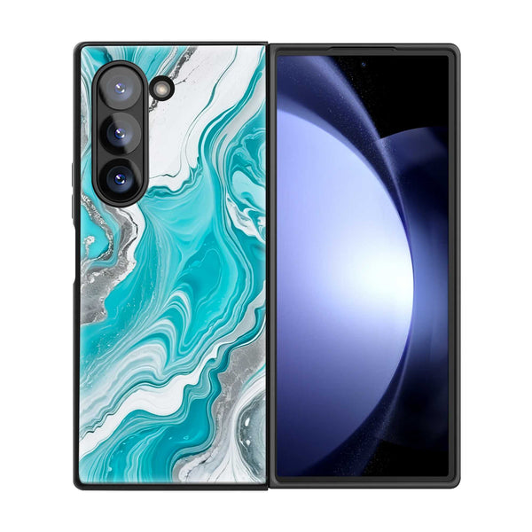 Aqua Marble Samsung Z Fold Glass Case