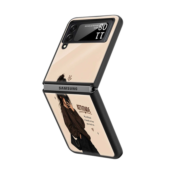 Attitude Queen Samsung Z Flip Glass Case