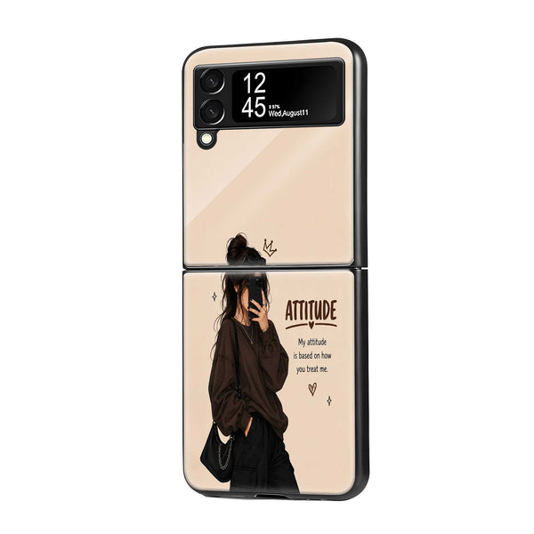 Attitude Queen Samsung Z Flip Glass Case