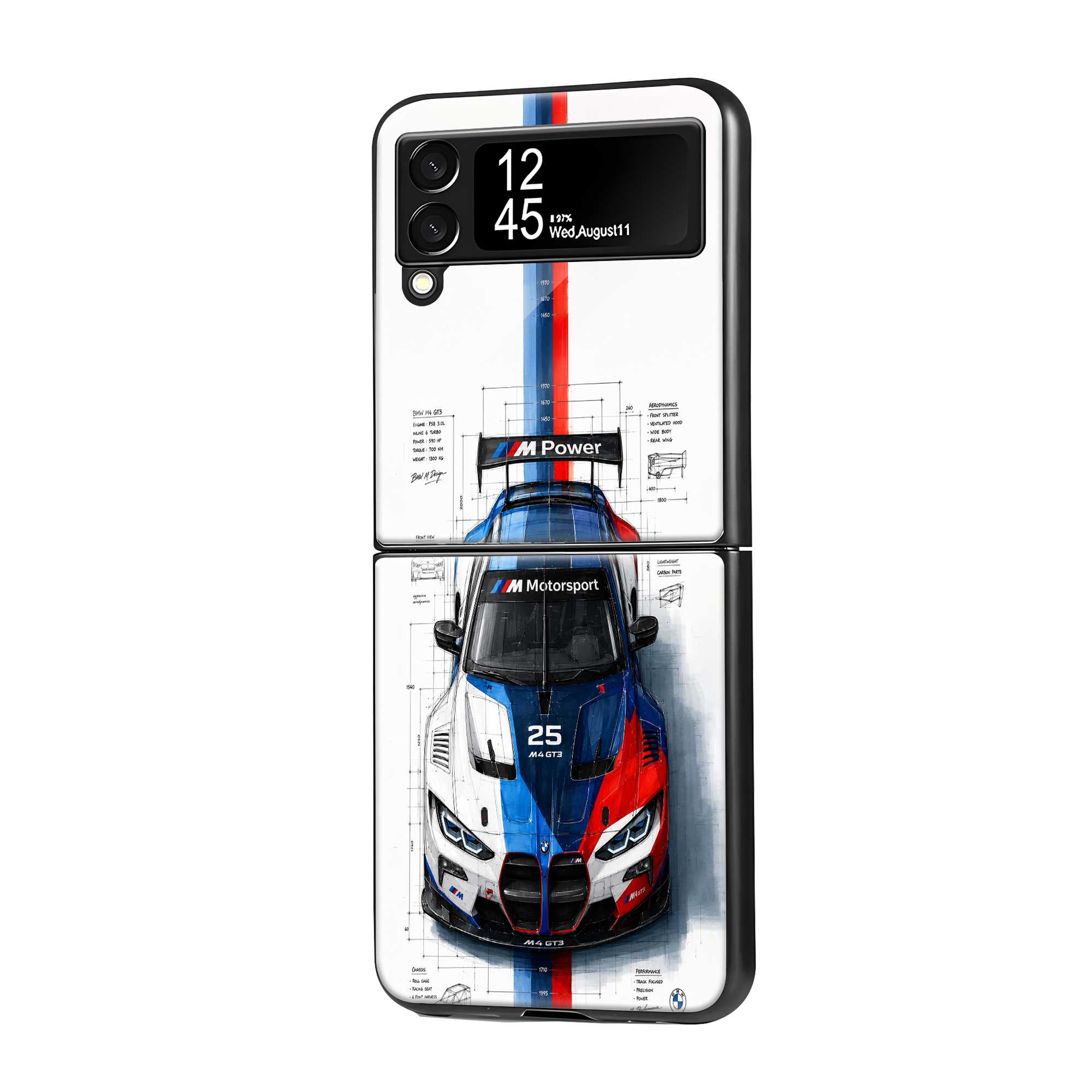 Auto Blueprint Samsung Z Flip Glass Case
