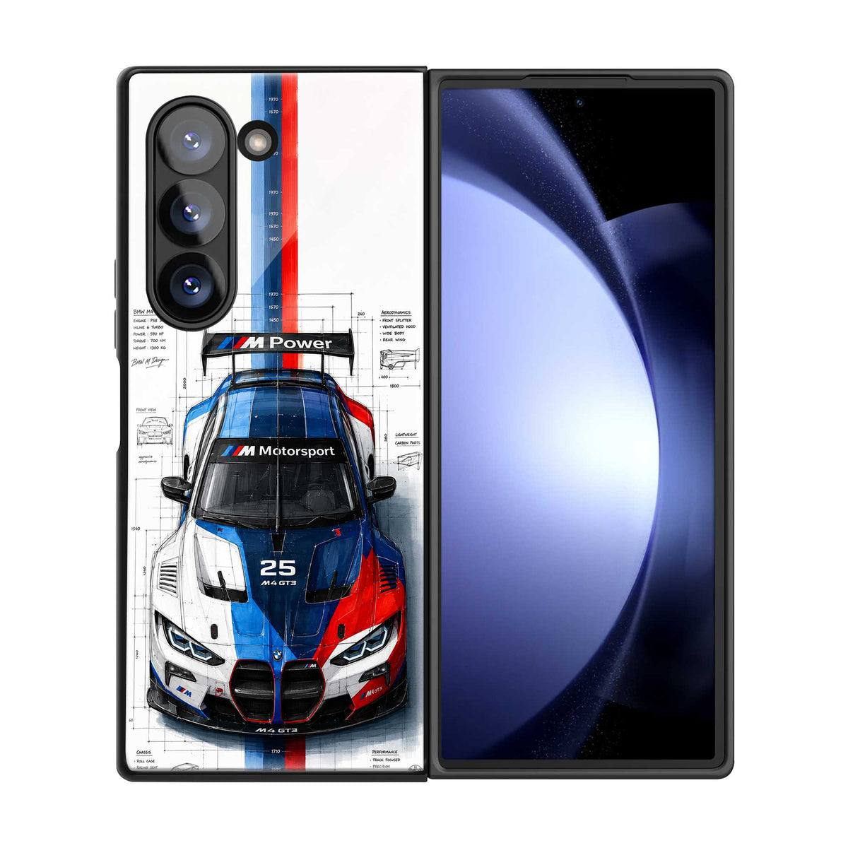 Auto Blueprint Samsung Z Fold Glass Case