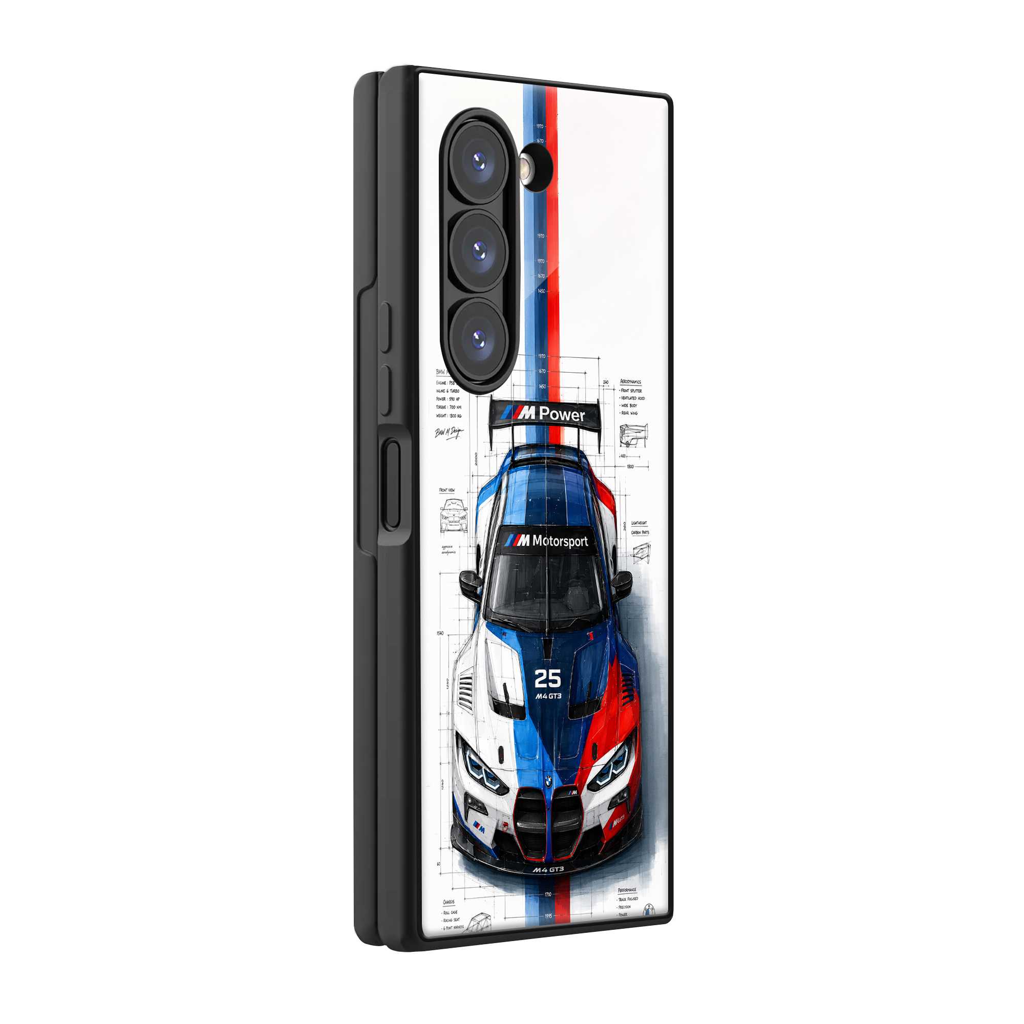 Auto Blueprint Samsung Z Fold Glass Case