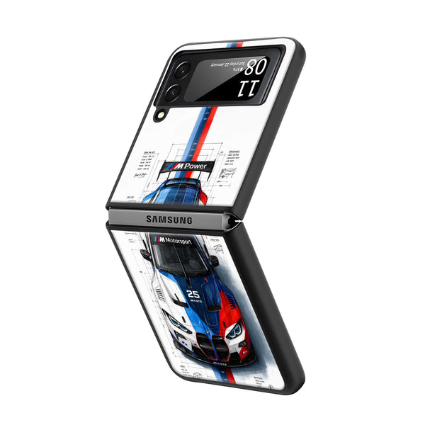 Auto Blueprint Samsung Z Flip Glass Case