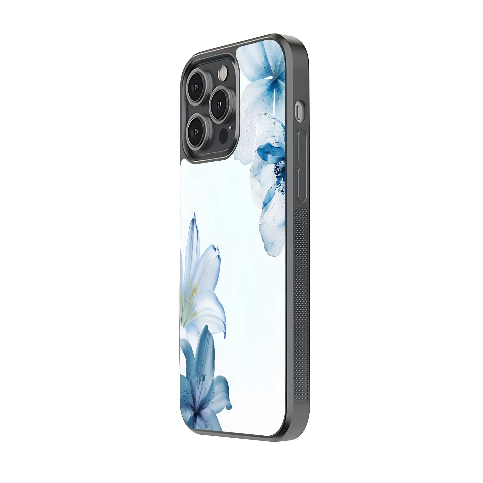 Azure Blossom Glass Case