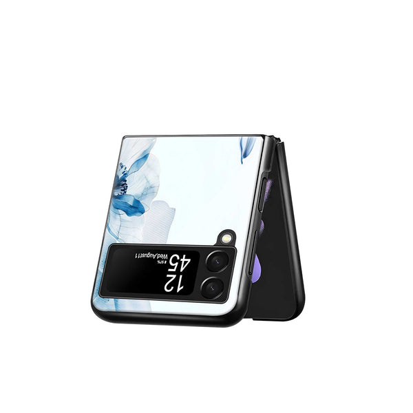 Azure Blossom Samsung Z Flip Glass Case