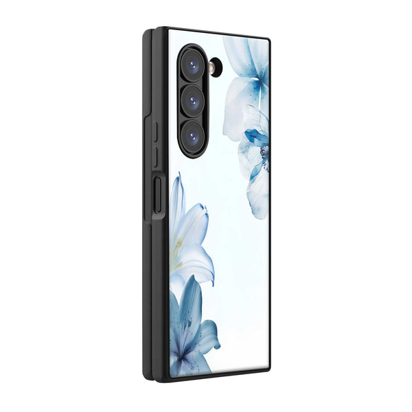 Azure Blossom Samsung Z Fold Glass Case
