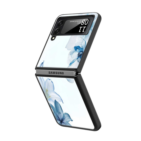 Azure Blossom Samsung Z Flip Glass Case