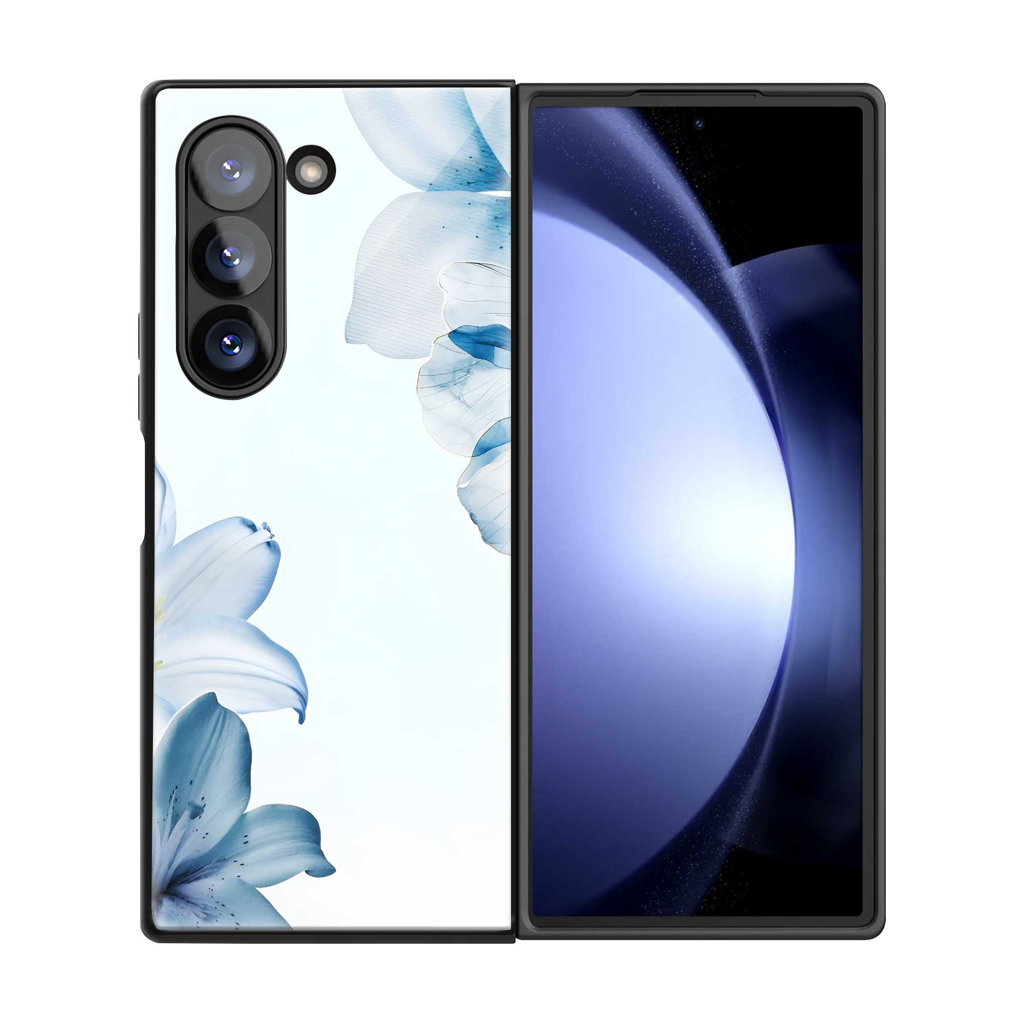 Azure Blossom Samsung Z Fold Glass Case