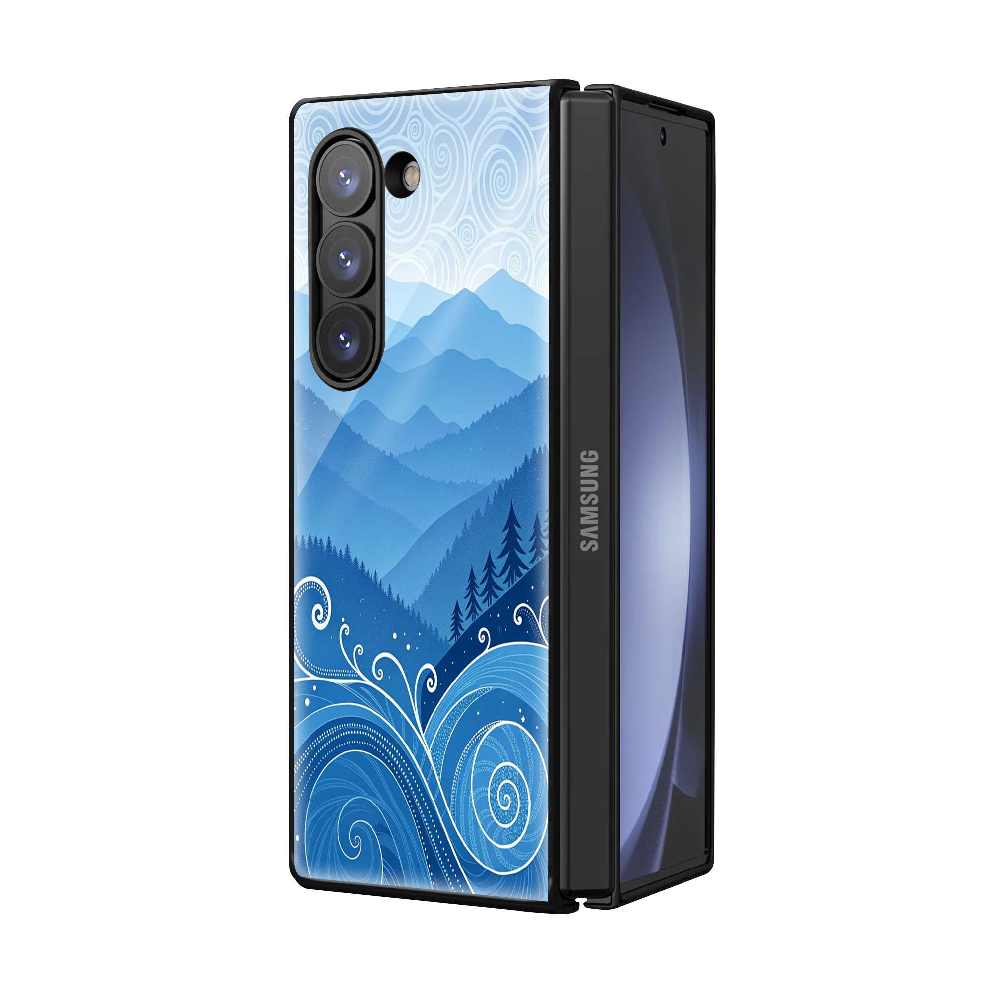 Azure Peaks Samsung Z Fold Glass Case