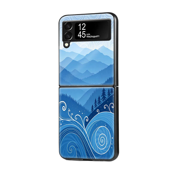 Azure Peaks Samsung Z Flip Glass Case