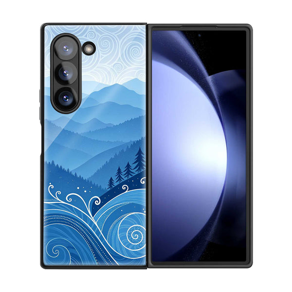 Azure Peaks Samsung Z Fold Glass Case