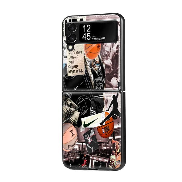 Basketball Heartbeat Samsung Z Flip Glass Case