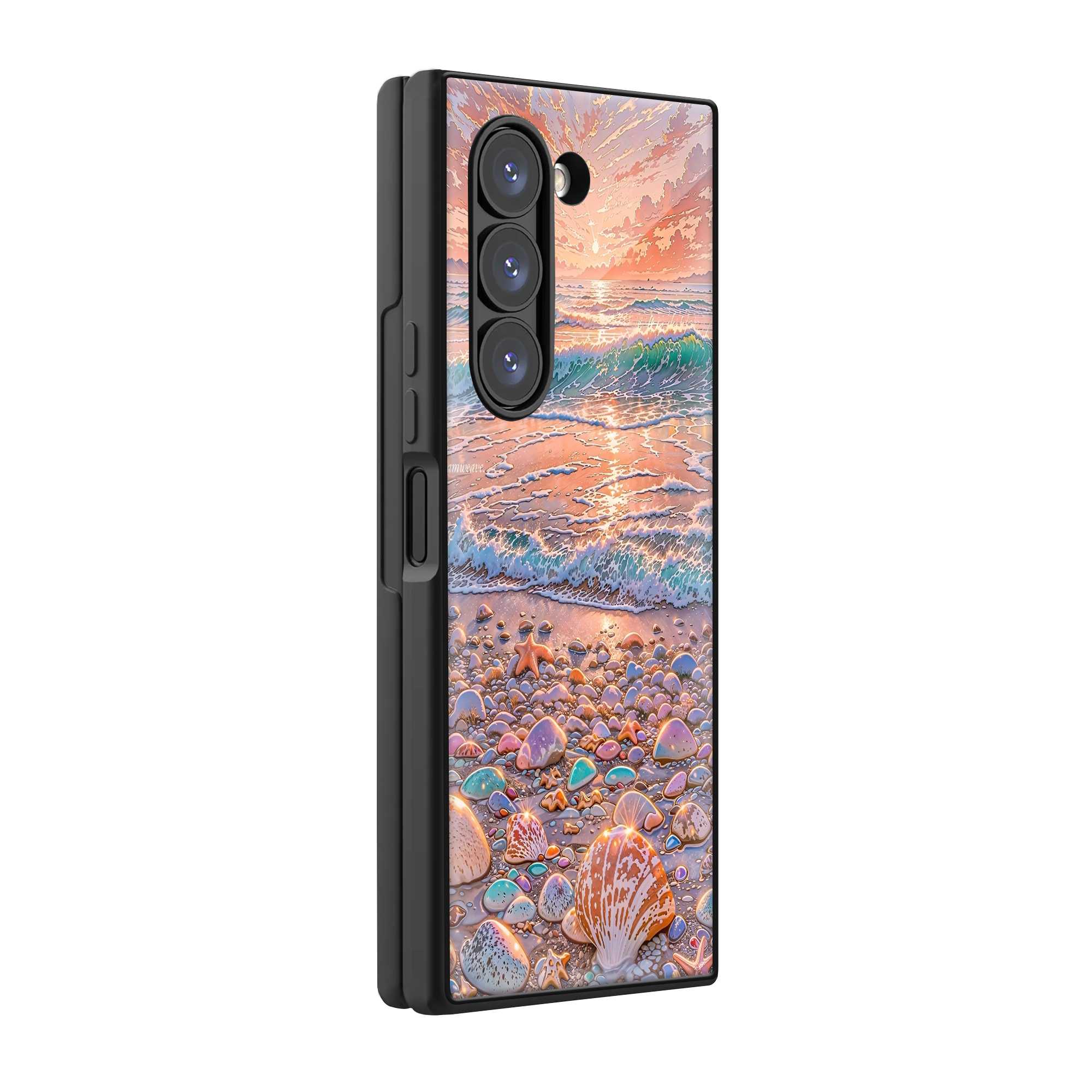 Beach Bloom Samsung Z Fold Glass Case