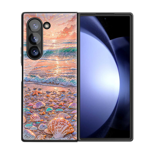 Beach Bloom Samsung Z Fold Glass Case
