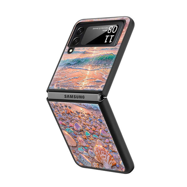 Beach Bloom Samsung Z Flip Glass Case