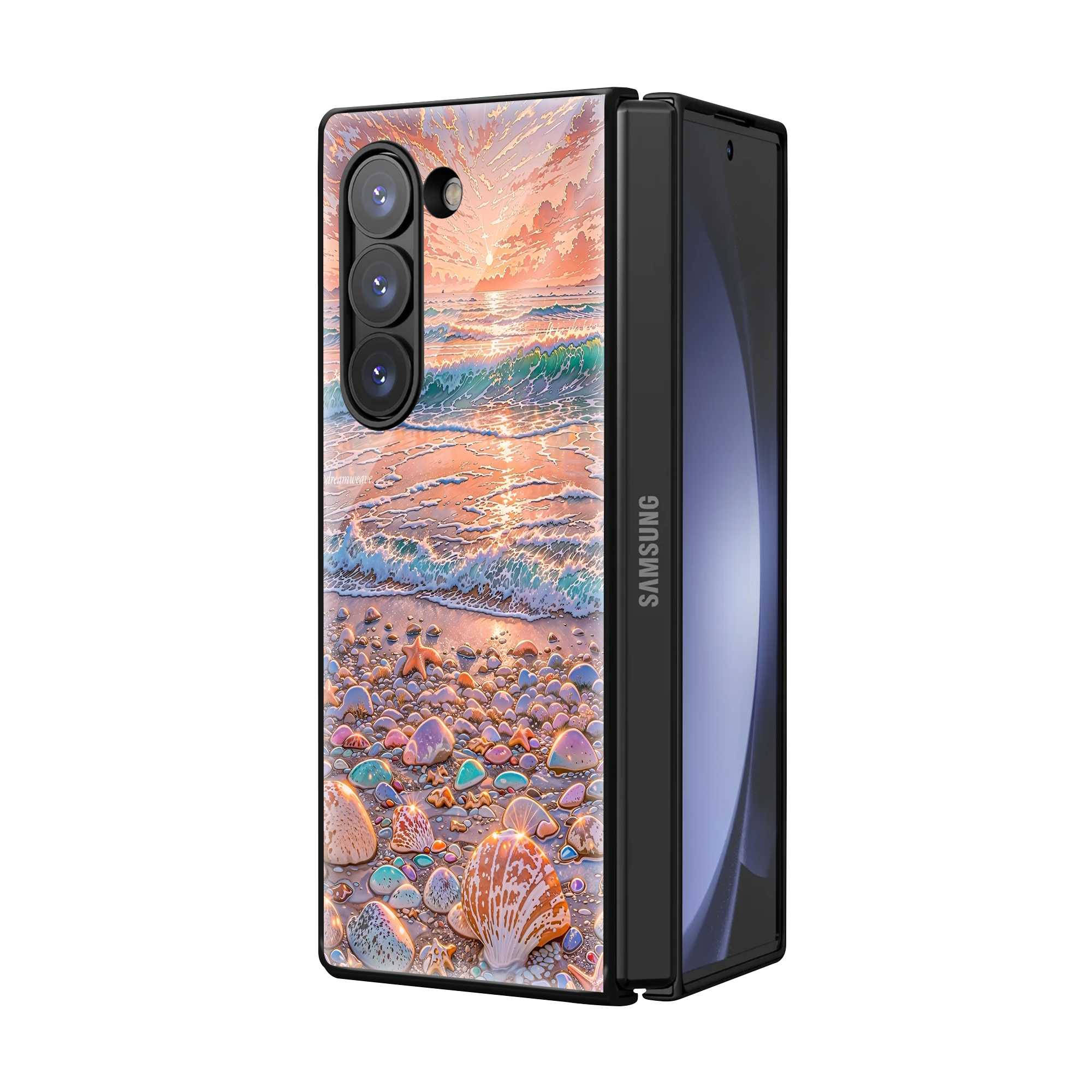 Beach Bloom Samsung Z Fold Glass Case