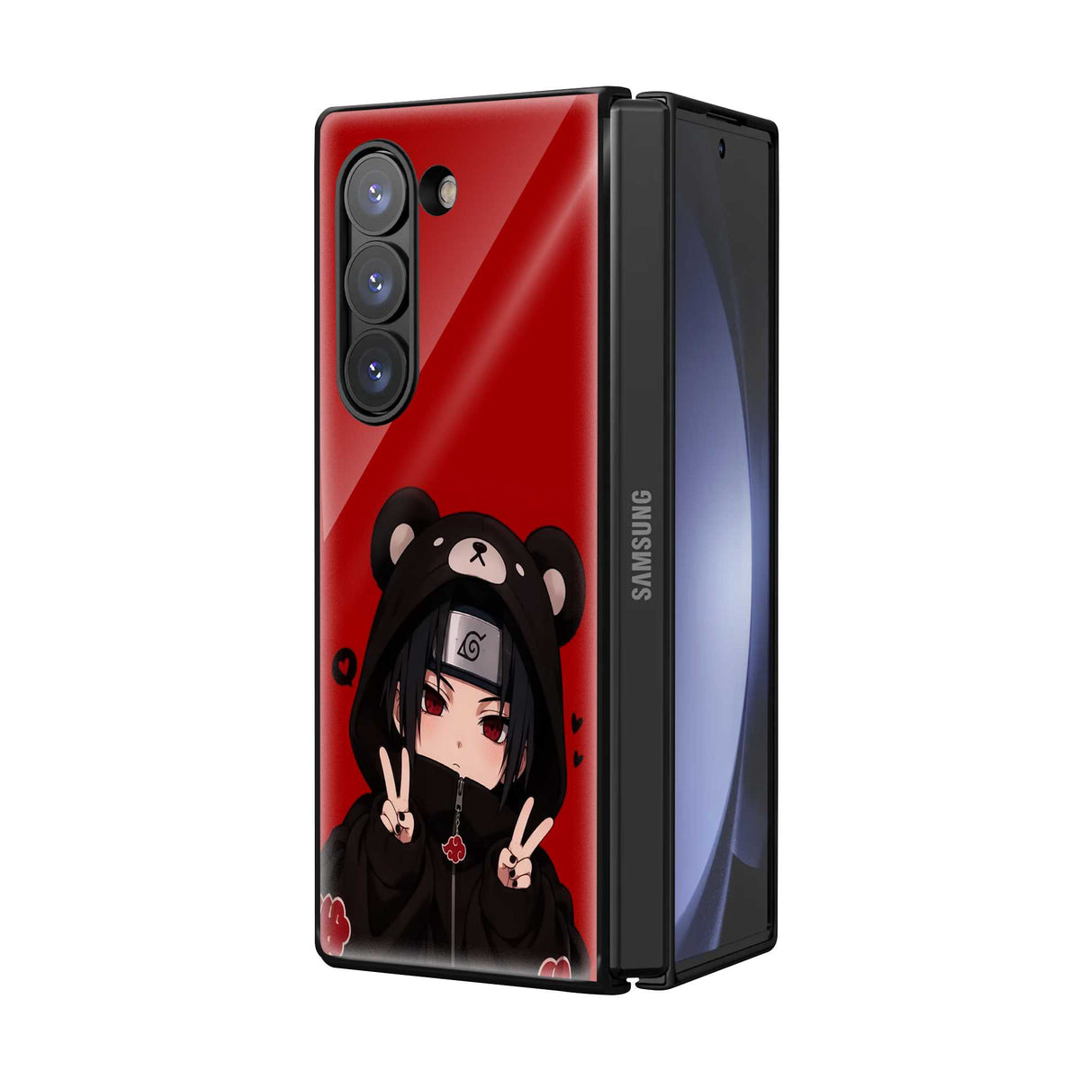 Bear Hoodie Samsung Z Fold Glass Case