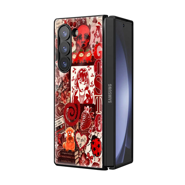 Berry Mood Samsung Z Fold Glass Case