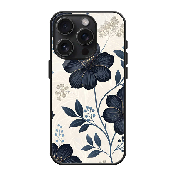 Black Petals Glass Case