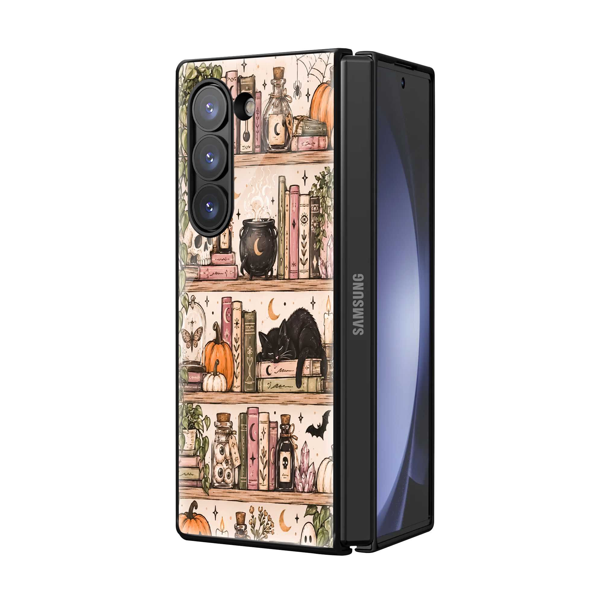 Black Cat Magic Samsung Z Fold Glass Case Secondary image