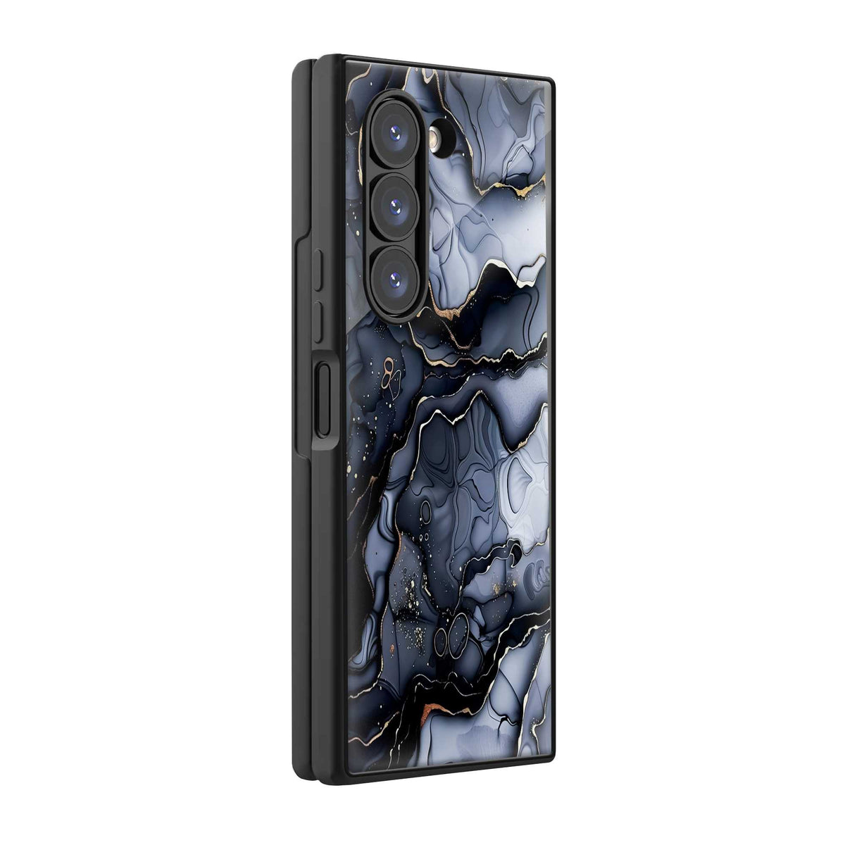 Black Gold Fusion Samsung Z Fold Glass Case