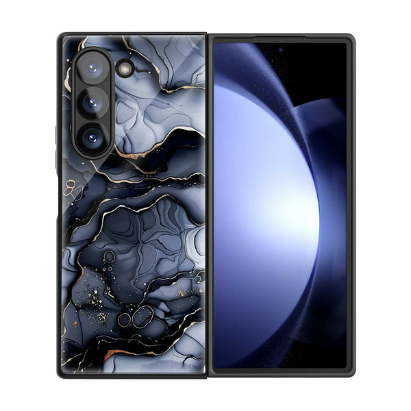 Black Gold Fusion Samsung Z Fold Glass Case