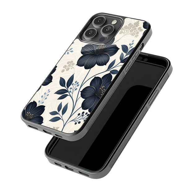 Black Petals Glass Case