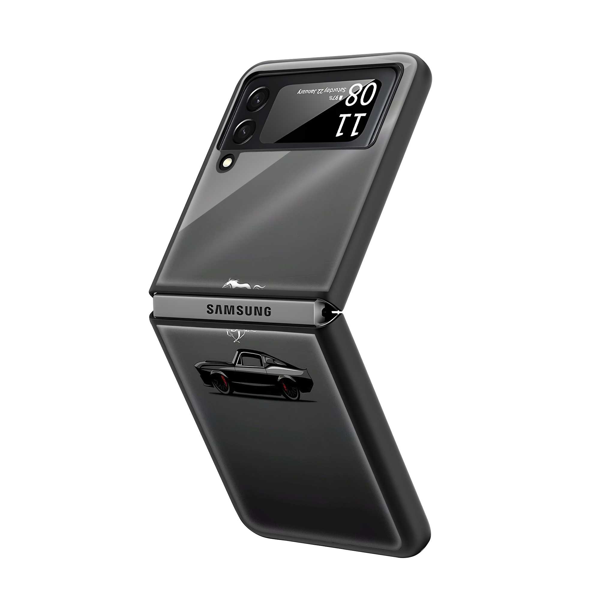 Black Stallion Samsung Z Flip Glass Case
