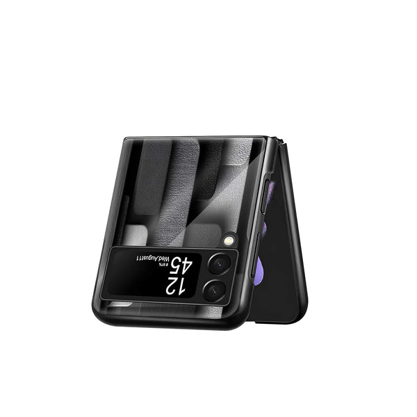 Black Texture Samsung Z Flip Glass Case