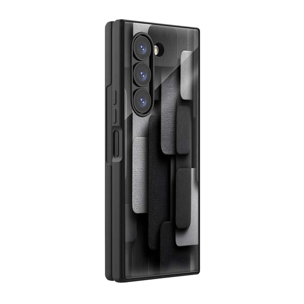 Black Texture Samsung Z Fold Glass Case