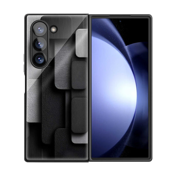 Black Texture Samsung Z Fold Glass Case